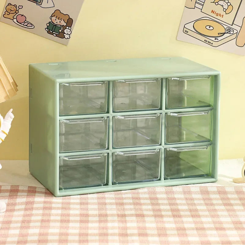 9 Grid Cute Small Drawer Storage Boxes Organizer