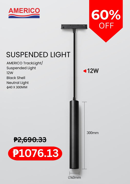 AMERICO | Magnetic Suspended Light | Neutral White LED | Black