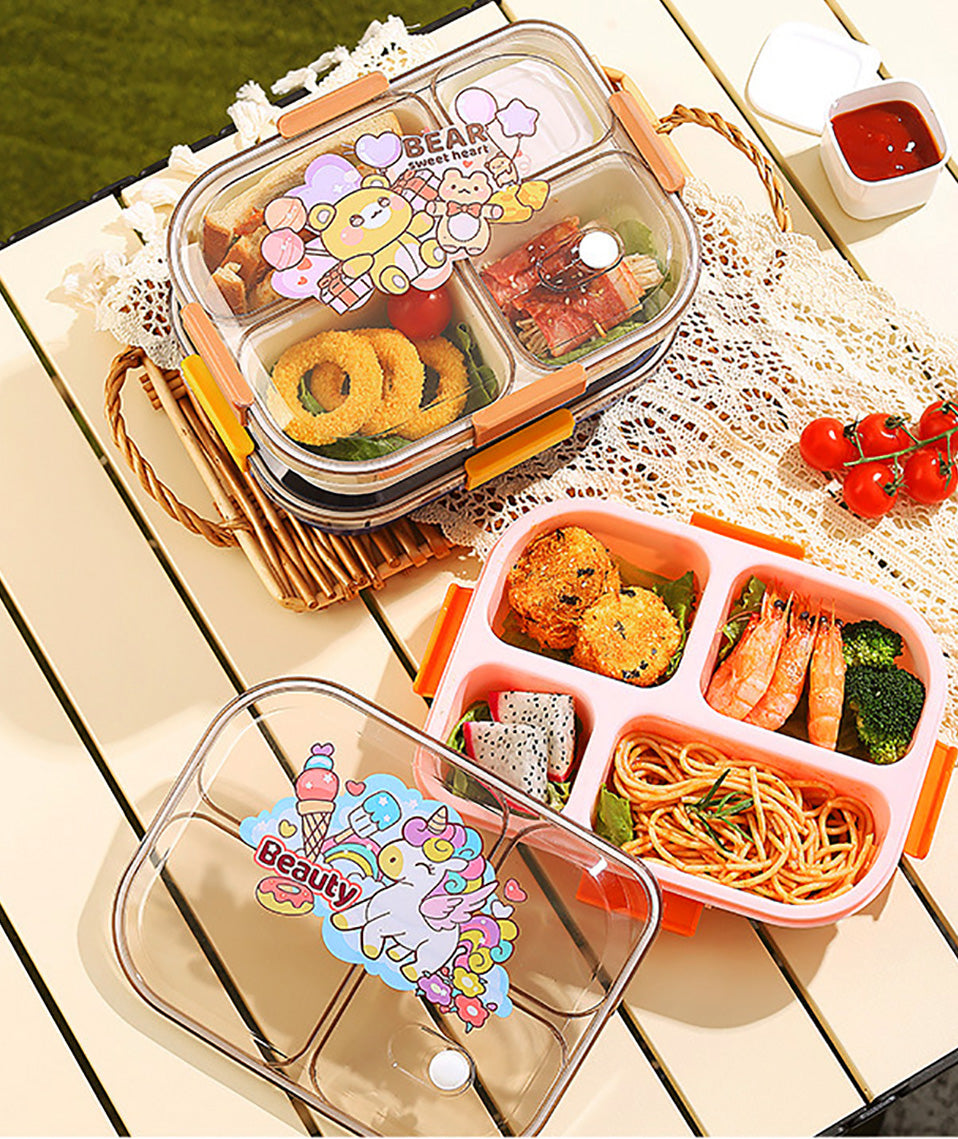 SARI | Kids Lunch Box with Air Vent | Bear Design Leak-Proof | 1100mL