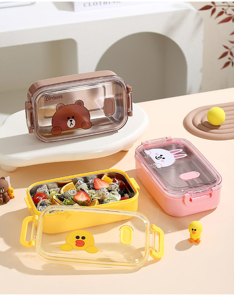 Kids Lunch Box 1000mL – SARI Food Container (Brown / Cony / Sally) | Leak-Proof, Durable, Portable, Lightweight & Travel-Friendly