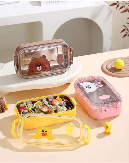 Kids Lunch Box 1000mL – SARI Food Container (Brown / Cony / Sally) | Leak-Proof, Durable, Portable, Lightweight & Travel-Friendly
