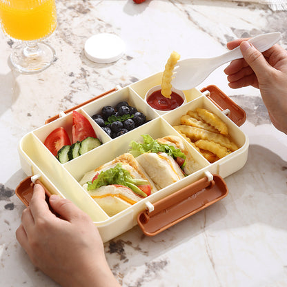 SARI | Five Grid Lunch Box for Kids | Cartoon Design Rectangular | 1200mL