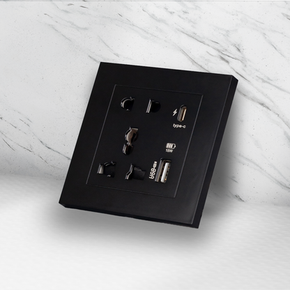 Americo Universal Wall Socket with USB and Type C port