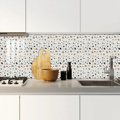 10 pcs Marble Terrazzo Waterproof and Oil-Proof Wallpaper