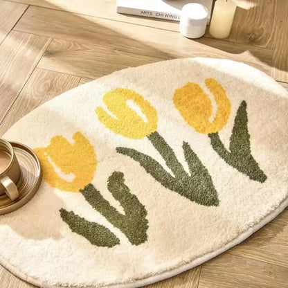 Nordic Flower Rug Cartoon Decor Carpet