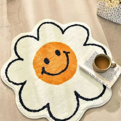 Nordic Flower Rug Cartoon Decor Carpet