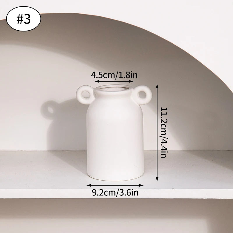 White Nordic Flower Vase Ceramic