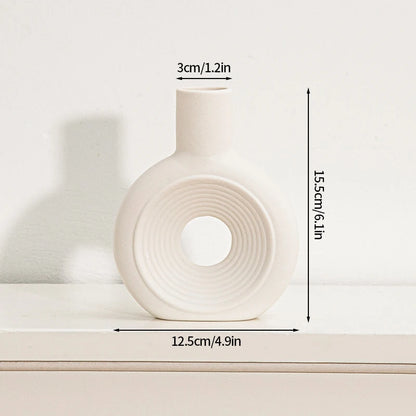 Modern White Minimalist Ceramic Vase