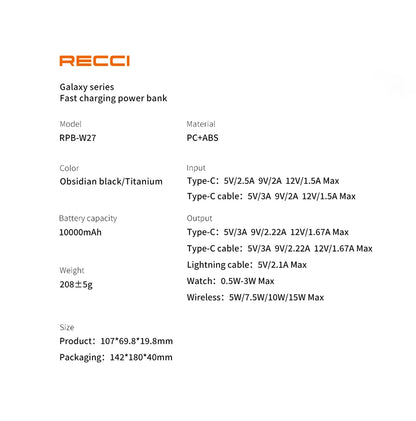 Wireless Portable Charger 10000mAh Magnetic Power Bank