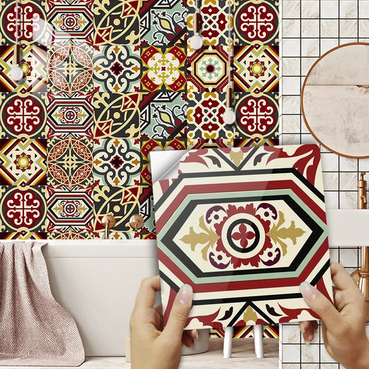 10 Pcs 2D Mosaic Printed Design Waterproof Wallpaper