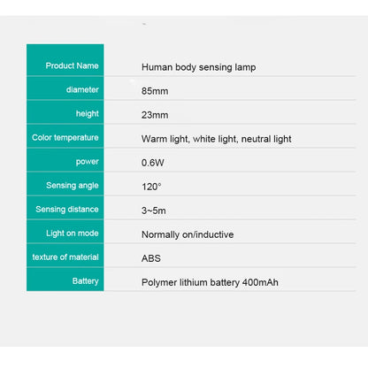 USB Rechargeable PIR Motion Sensor LED Night Light