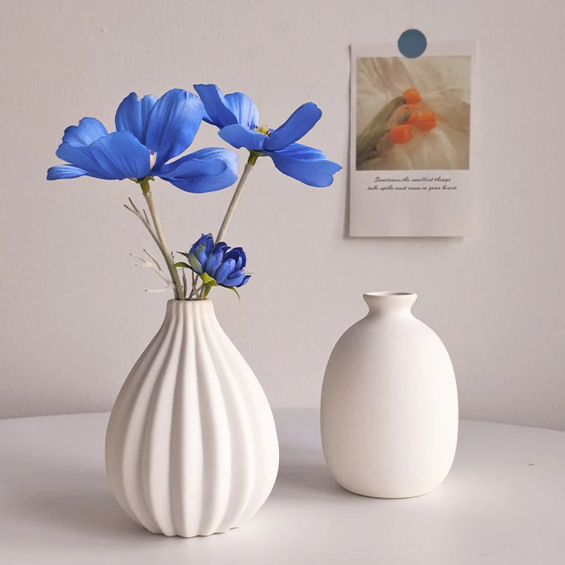 White Nordic Flower Vase Ceramic