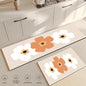 Flower Kitchen Mat Anti-Fatigue Non-Slip Floor Carpet