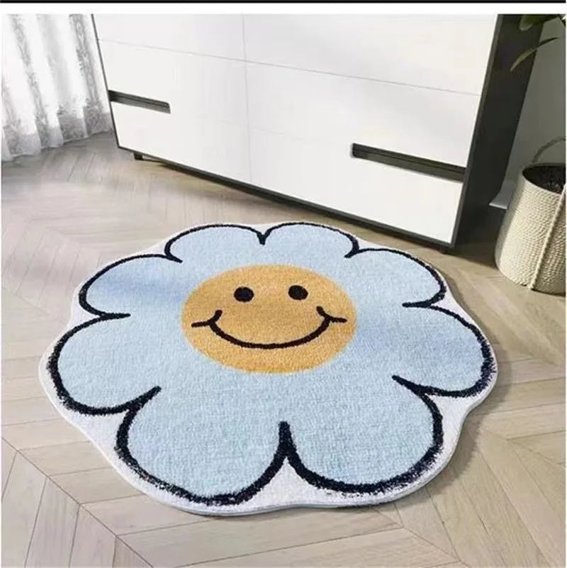 Nordic Flower Rug Cartoon Decor Carpet