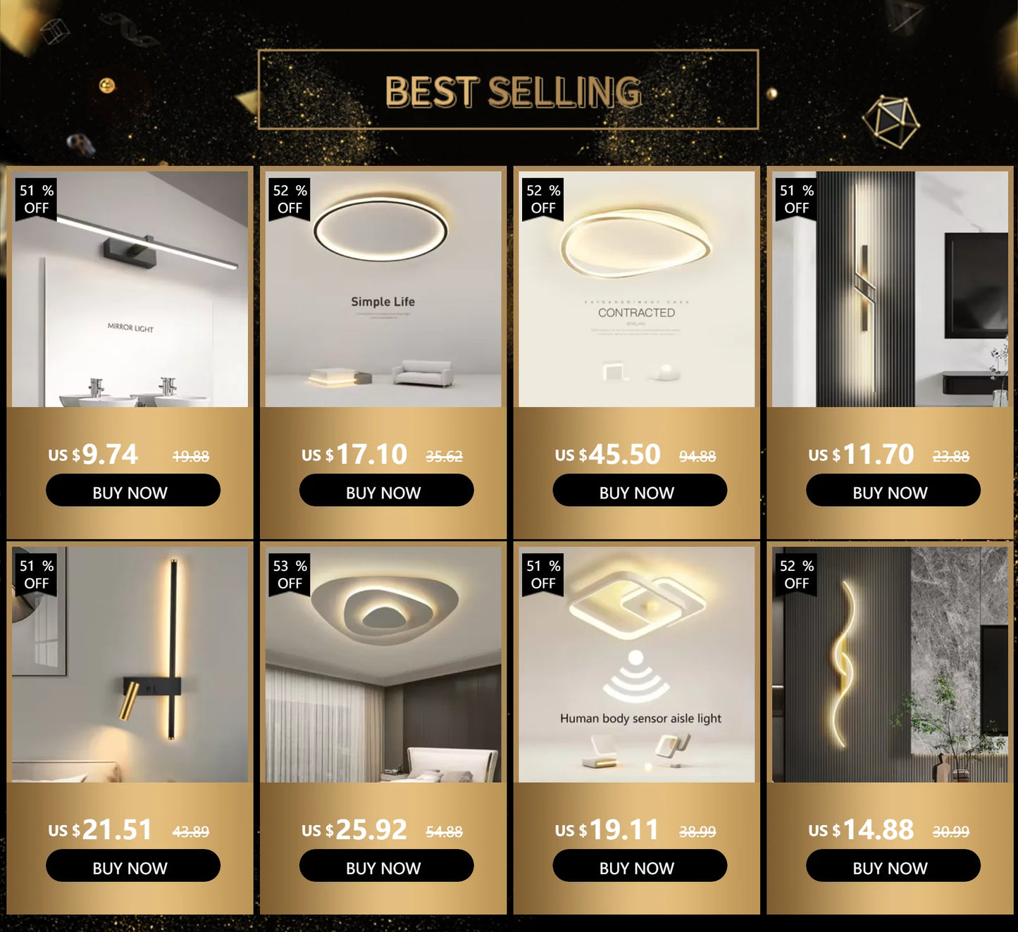 Modern LED Three Colors Wall Light