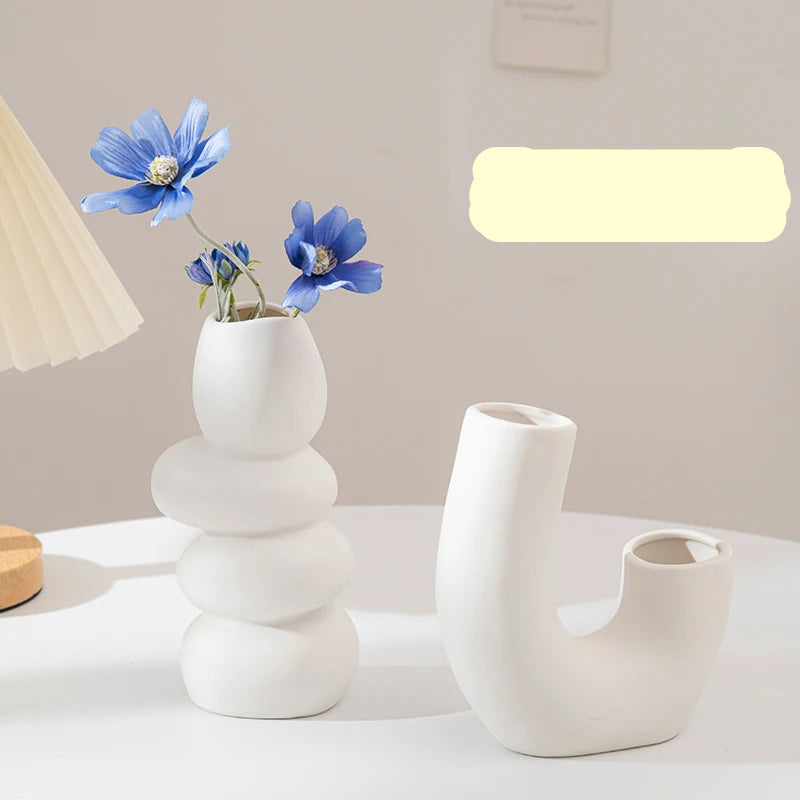 Modern White Minimalist Ceramic Vase