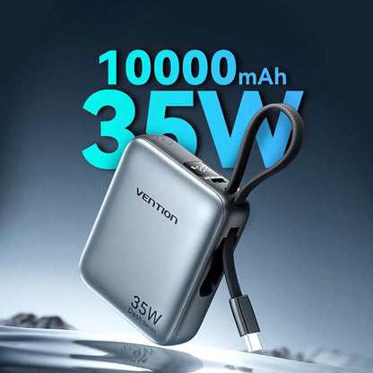 Power Bank 10000mAh 35W PD Fast Charger with Type C Cable