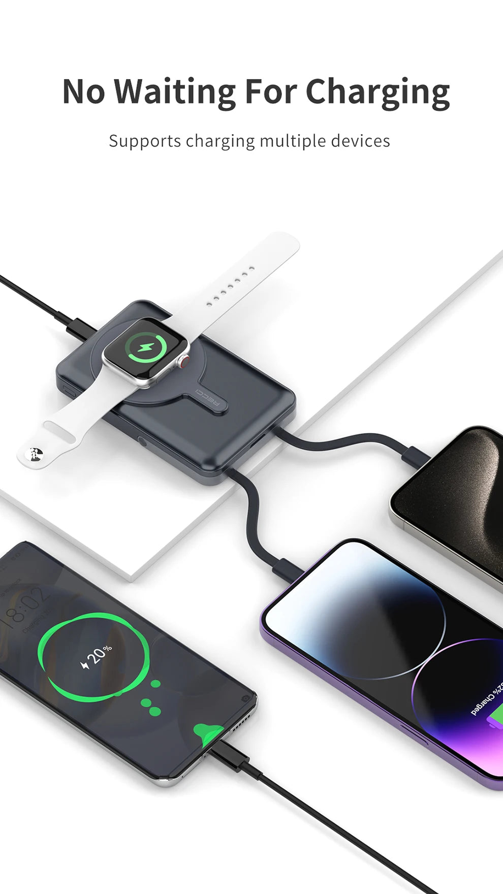 Wireless Portable Charger 10000mAh Magnetic Power Bank