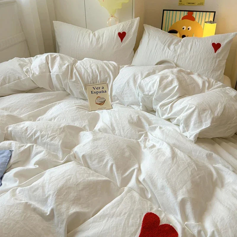 Heart-Shaped Bedding Duvet Cover Set