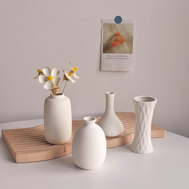 White Nordic Flower Vase Ceramic
