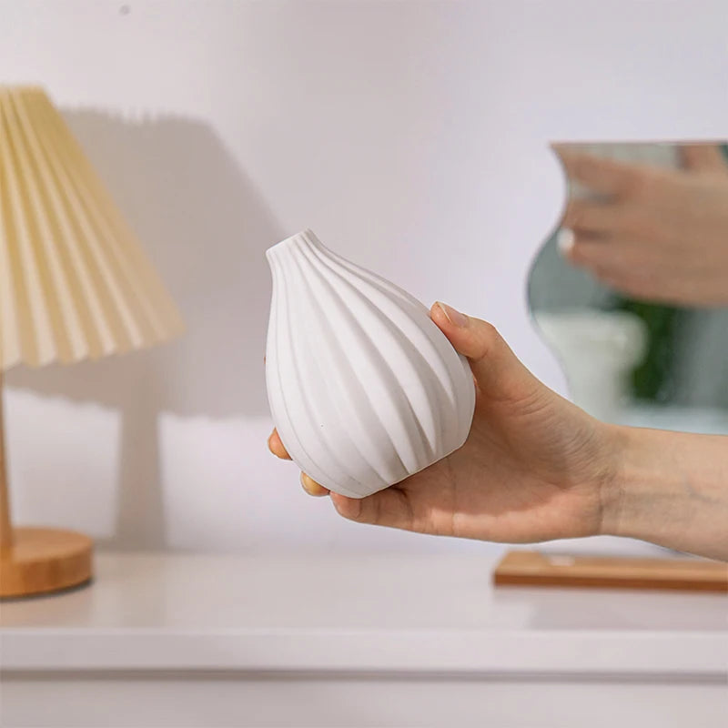 White Nordic Flower Vase Ceramic