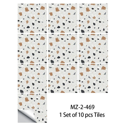 10 pcs Marble Terrazzo Waterproof and Oil-Proof Wallpaper