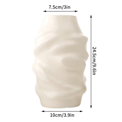 Pure White Ceramic Decorative Dried Flower Vase