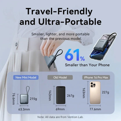 Power Bank 10000mAh 35W PD Fast Charger with Type C Cable