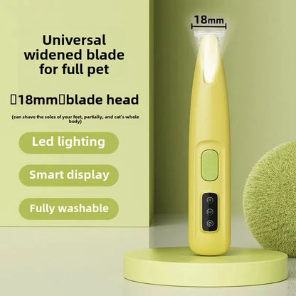 Pet Hair Trimmer with LED Display 18mm Widen Blade