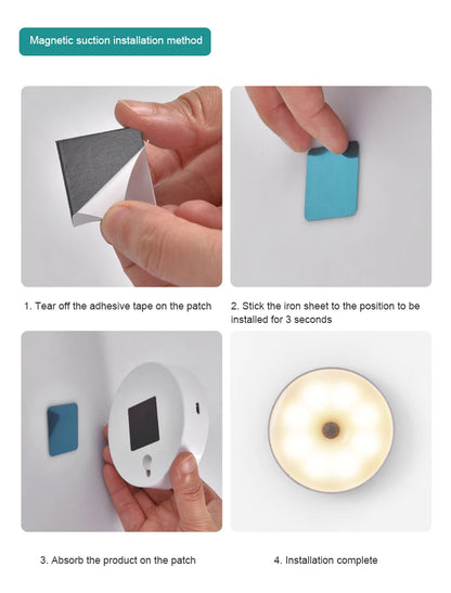 USB Rechargeable PIR Motion Sensor LED Night Light