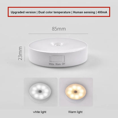USB Rechargeable PIR Motion Sensor LED Night Light