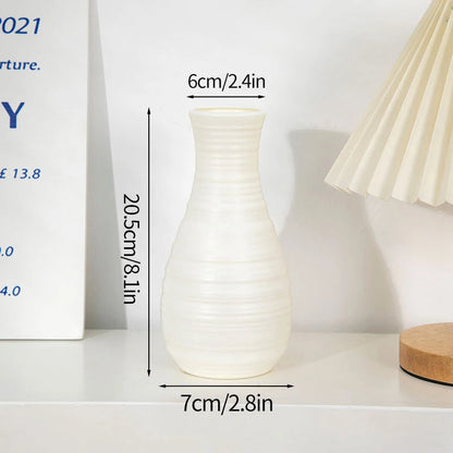 Pure White Ceramic Decorative Dried Flower Vase