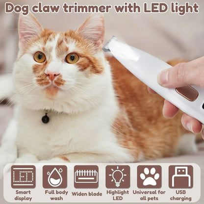 Pet Hair Trimmer with LED Display 18mm Widen Blade