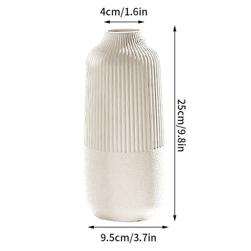 Pure White Ceramic Decorative Dried Flower Vase