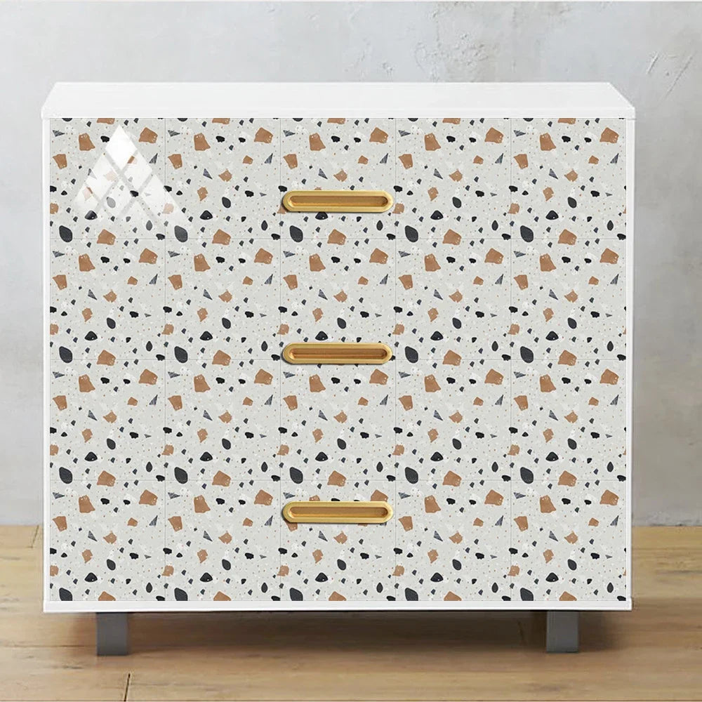 10 pcs Marble Terrazzo Waterproof and Oil-Proof Wallpaper