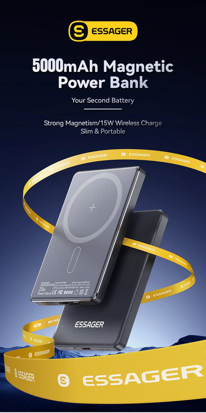 Thin Wireless Power Bank Magnetic 20W 5000mAh