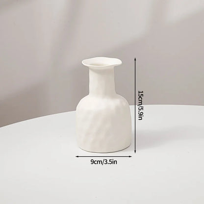 Pure White Ceramic Decorative Dried Flower Vase