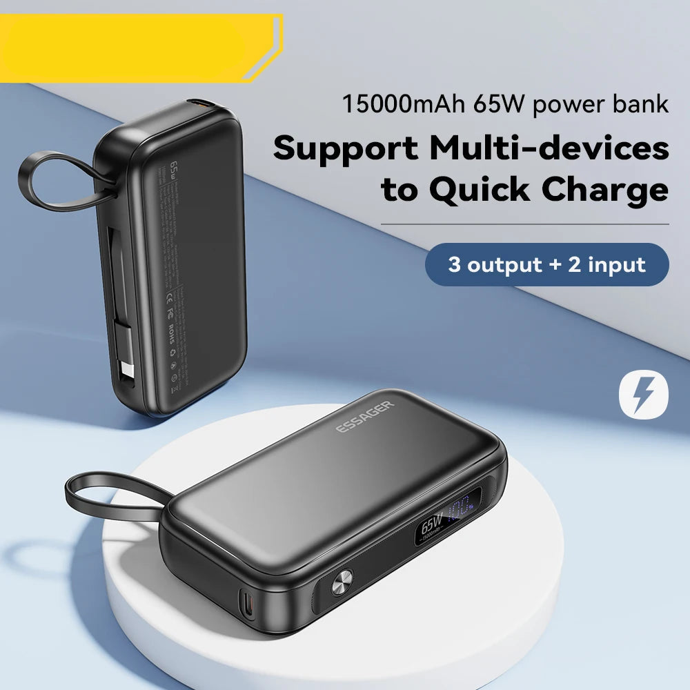 Power Bank Portable 15000mAh in With USB TypeC Cable