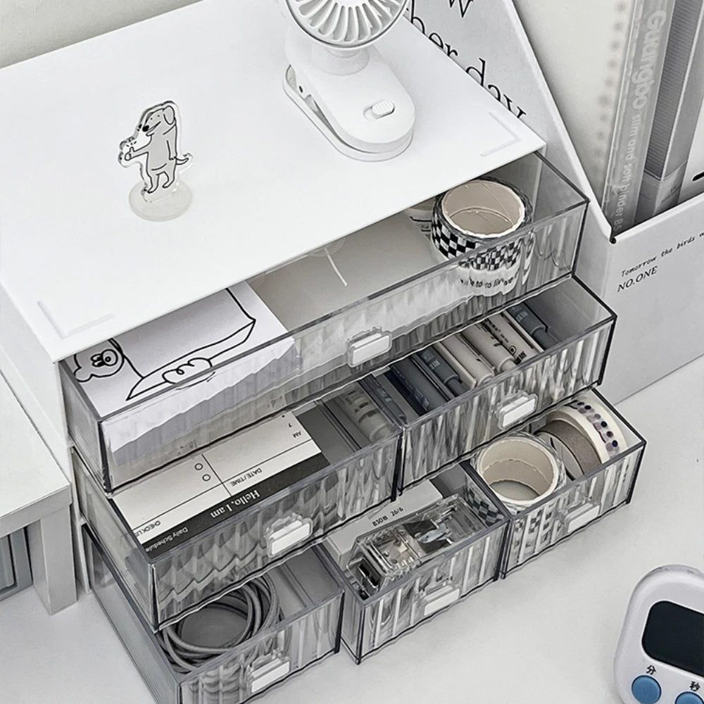Acrylic Pen Stationery Storage Box Drawer