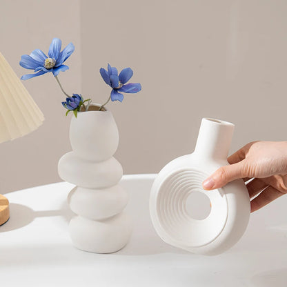 Modern White Minimalist Ceramic Vase