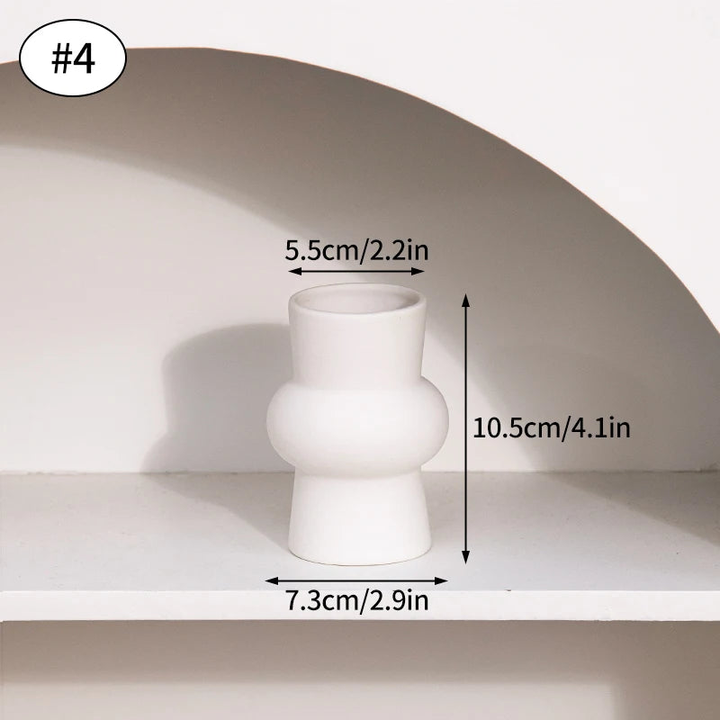 White Nordic Flower Vase Ceramic