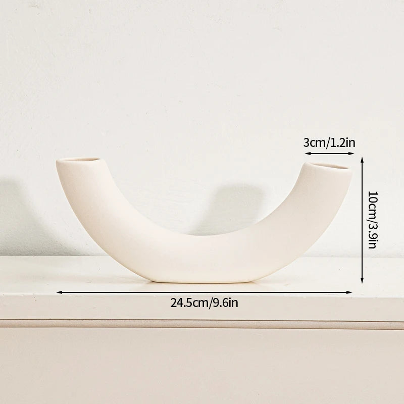 Modern White Minimalist Ceramic Vase