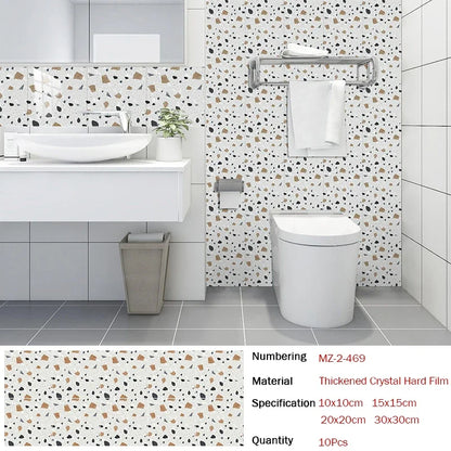 10 pcs Marble Terrazzo Waterproof and Oil-Proof Wallpaper