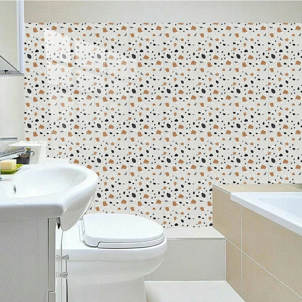 10 pcs Marble Terrazzo Waterproof and Oil-Proof Wallpaper