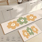 Flower Kitchen Mat Anti-Fatigue Non-Slip Floor Carpet