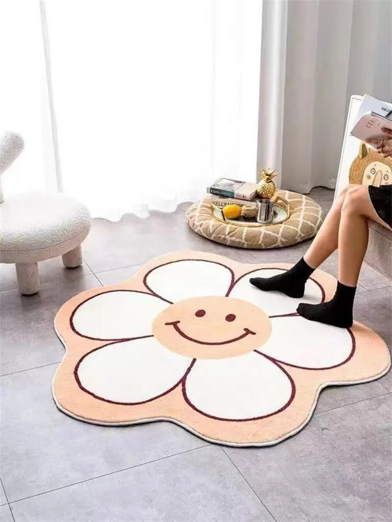Nordic Flower Rug Cartoon Decor Carpet