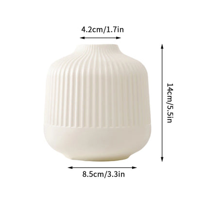 Pure White Ceramic Decorative Dried Flower Vase