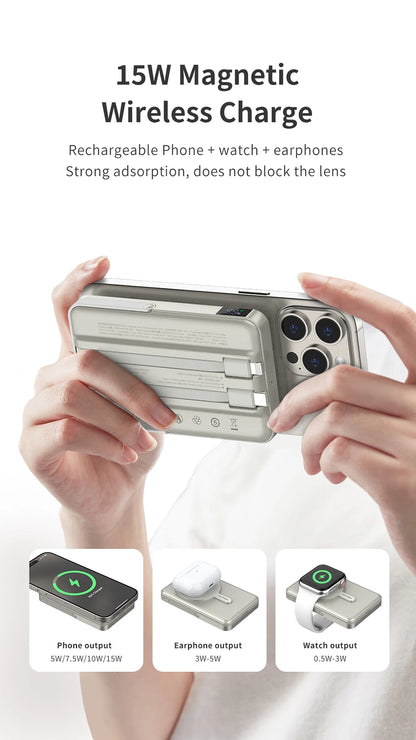 Wireless Portable Charger 10000mAh Magnetic Power Bank