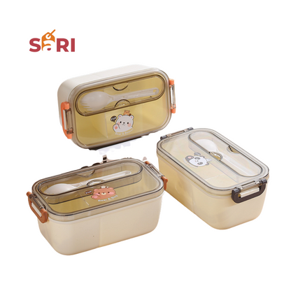 SARI Plastic Cartoon Lunch Box For Kids - 1200ml