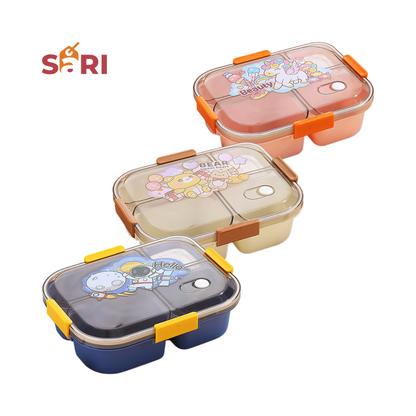 SARI | Kids Lunch Box with Air Vent | Bear Design Leak-Proof | 1100mL